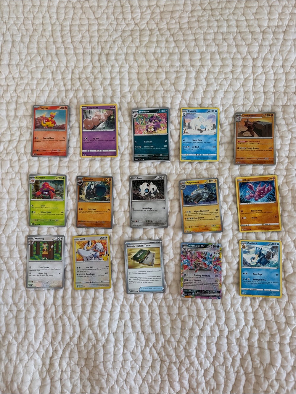 Pokemon 15 Cards Mint Condition with 3 Rare Cards